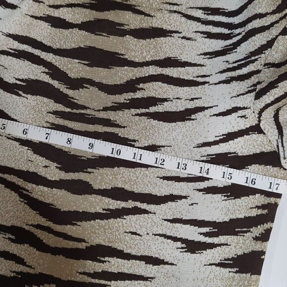 Ming Wang Sweater Dress Petite Small Cowl Neck Brown Animal Print - Picture 9 of 10